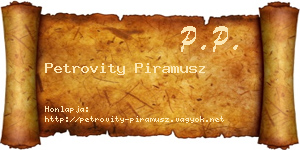 Petrovity Piramusz névjegykártya
